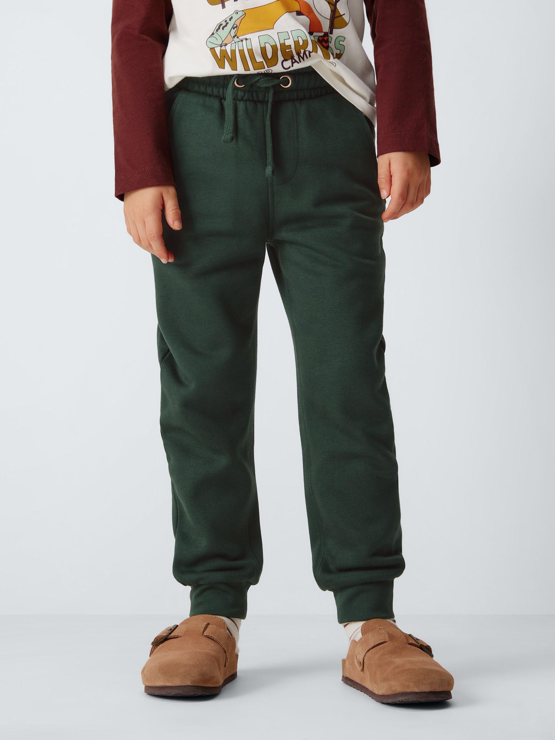 Product image 2 of 6, which shows John Lewis Kids' Jersey Joggers, Grey/Green, 3 years