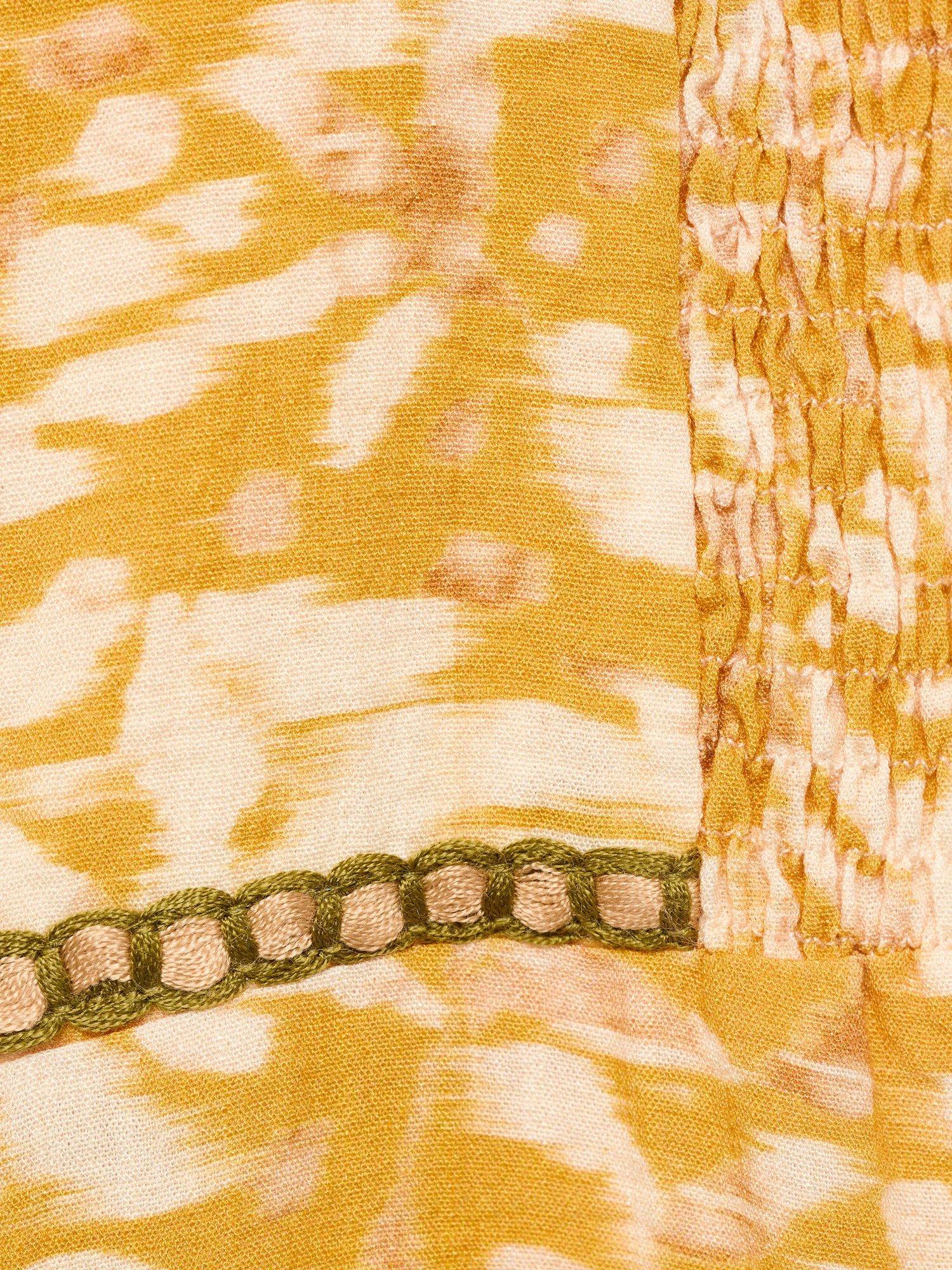 Product image 4 of 4, which shows Mango Kids' Pontao Sleeveless Abstract Print Jumpsuit, Medium Yellow, 6 years