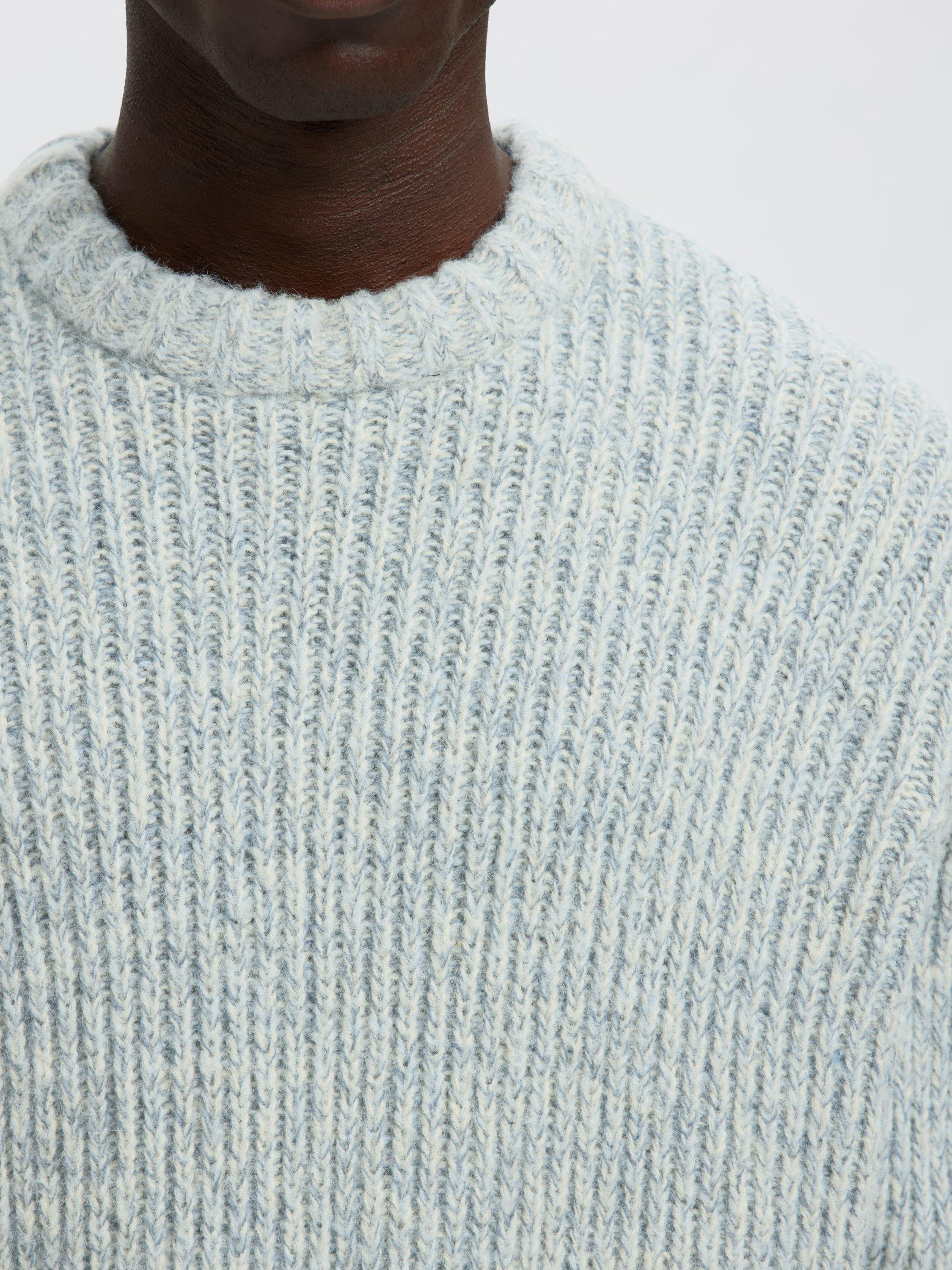 Product image 3 of 6, which shows Selected Chicago Long Sleeve Cowl Neck Jersey Top, Cashmere Blue Twist, S
