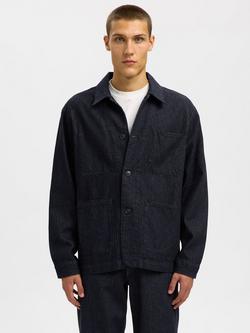 Selected Landon Denim Jacket, Dark Blue Denim, Dark Blue Denim