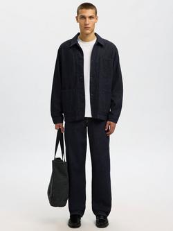 Selected Landon Denim Jacket, Dark Blue Denim - view 2, Dark Blue Denim