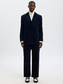 Selected Matteo Corduroy Suit Trousers, Dark Petrol, Dark Petrol