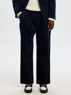 Selected Matteo Corduroy Suit Trousers, Dark Petrol - view 2, Dark Petrol