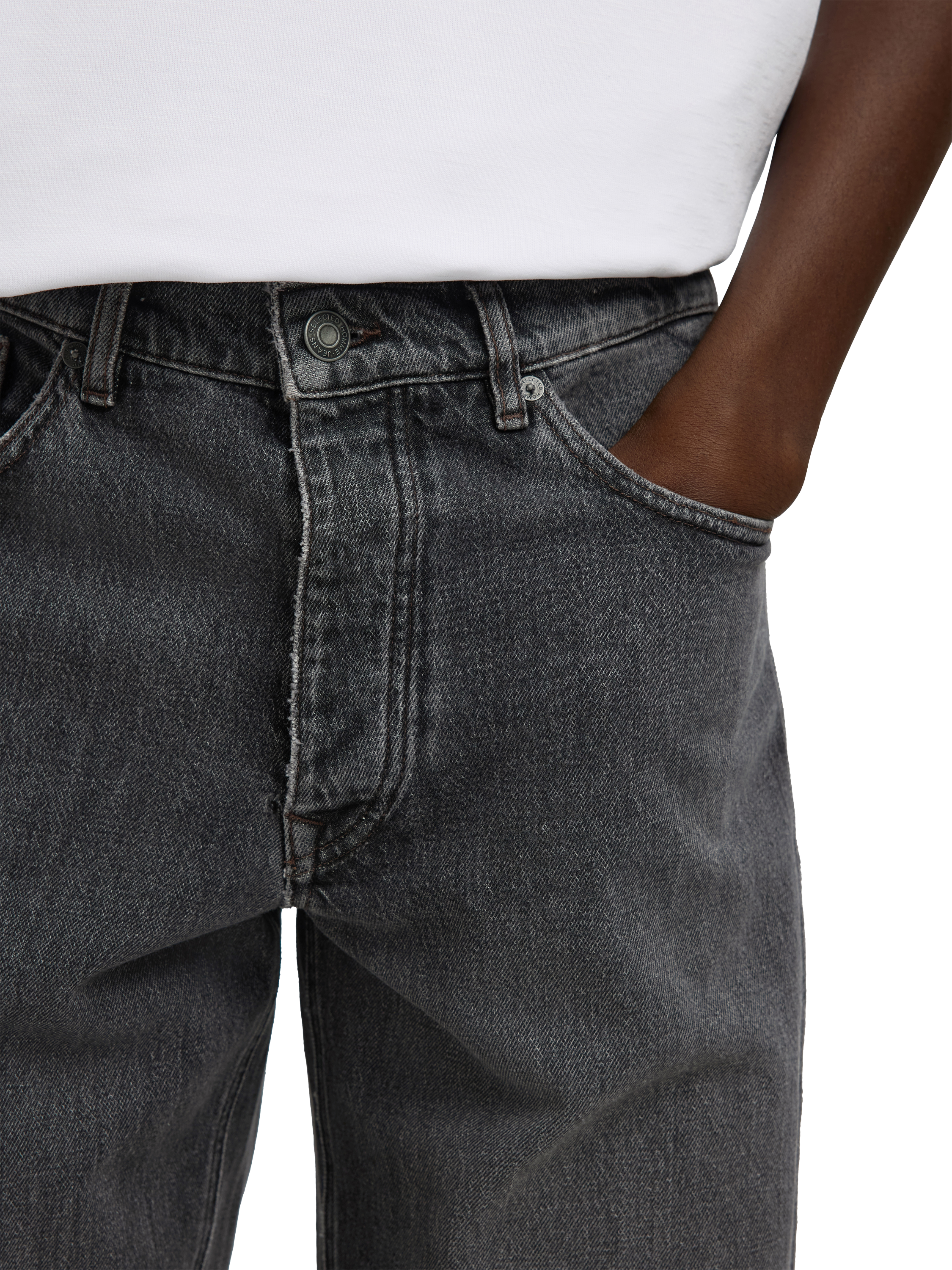 Product image 4 of 6, which shows Creative Tops Ben 606 Cotton Blend Denim Jeans, Medium Grey, 30R
