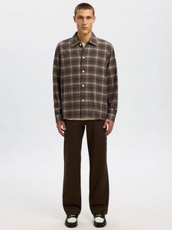 Selected Edwin Cotton Check Long Sleeve Collar Shirt - view 2, Delicioso/Multi