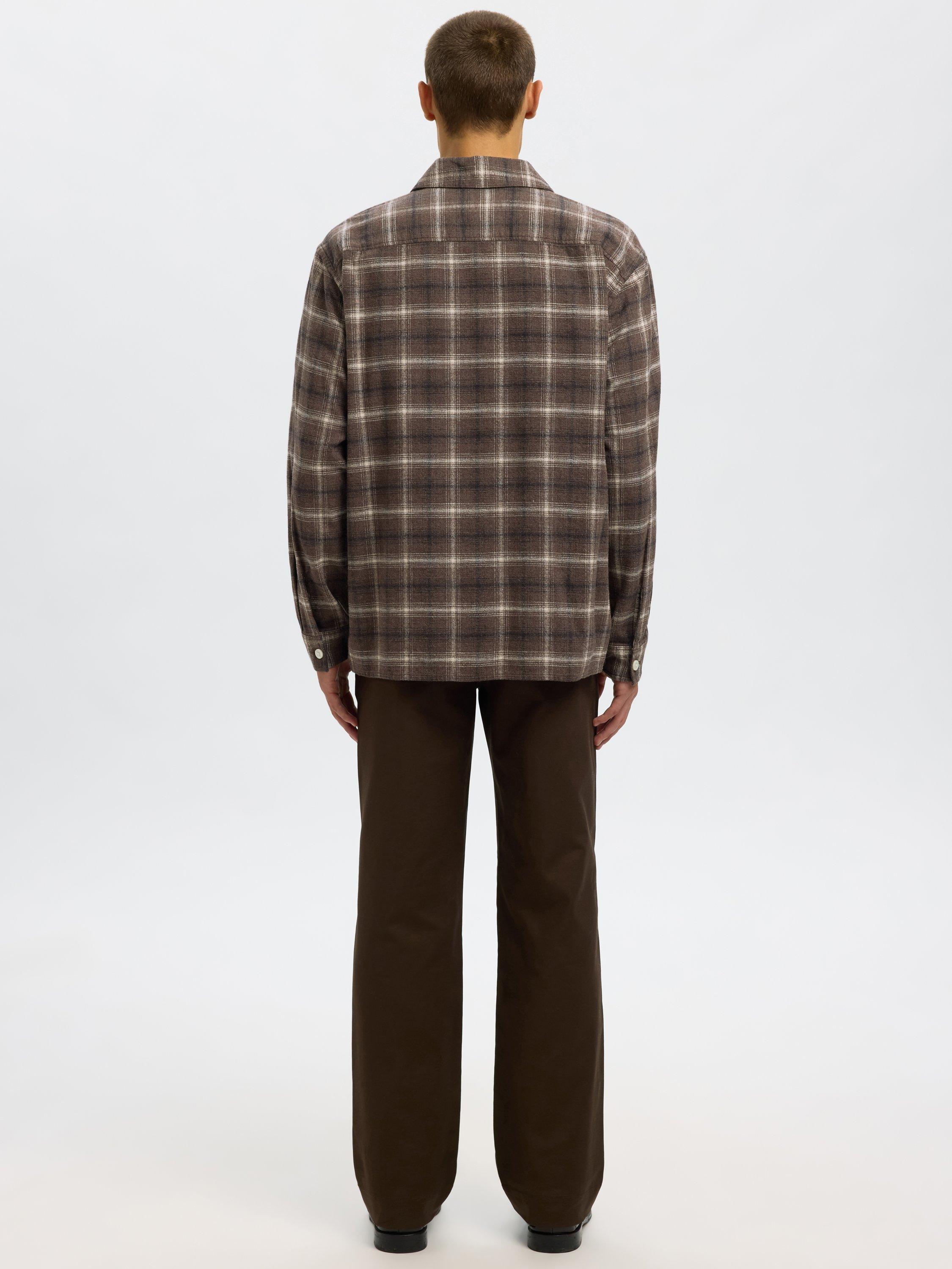 Product image 5 of 6, which shows Selected Edwin Cotton Check Long Sleeve Collar Shirt, Delicioso/Multi, S