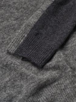 forét Alpaca Wool Blend Alpine Contrast Knit Jumper, Grey/Dark Grey Melan - view 2, Grey/Dark Grey Melan
