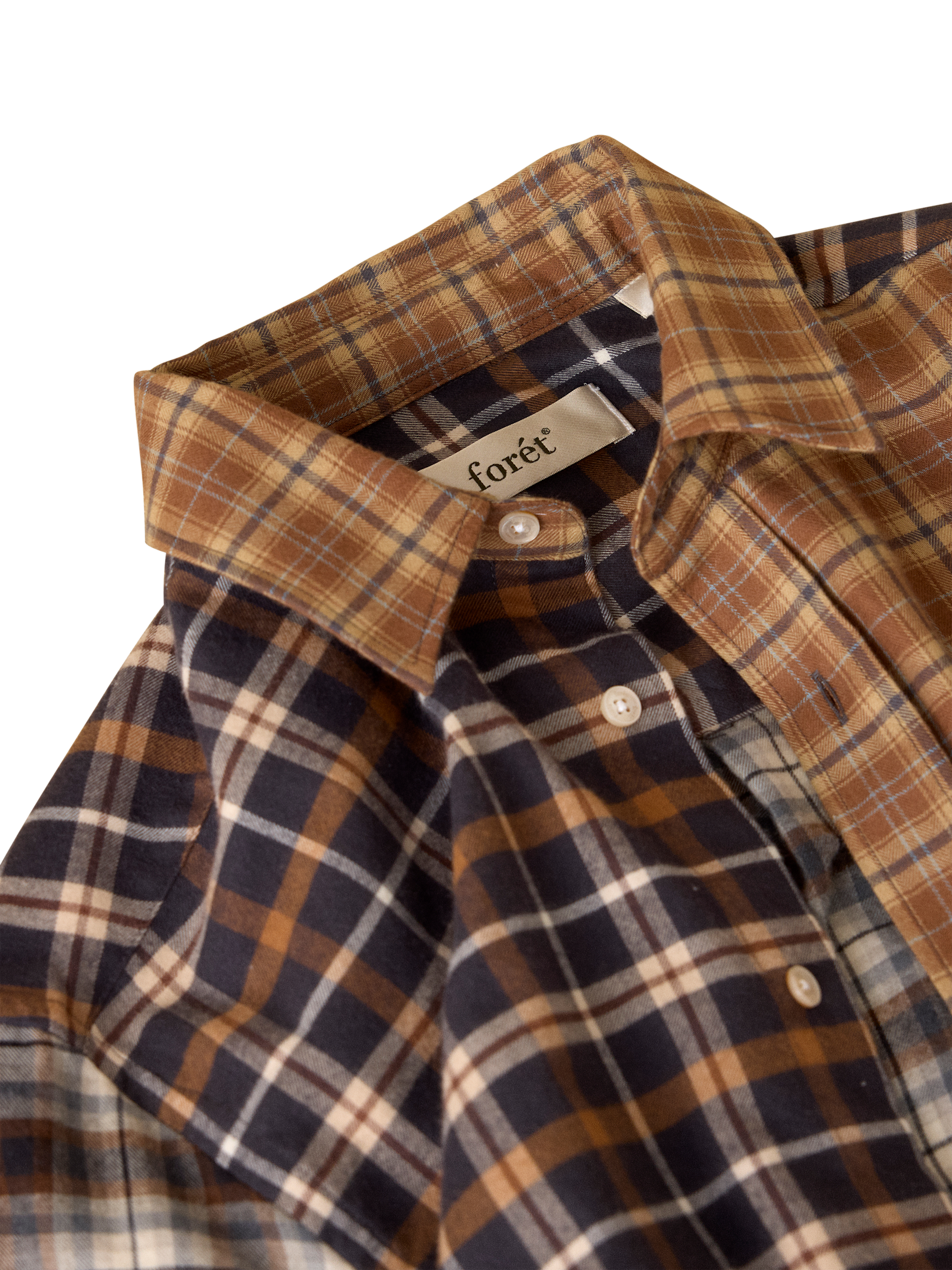 Product image 6 of 6, which shows forét Creek Cotton Regular Fit Patchwork Check Shirt, Check Mix, S