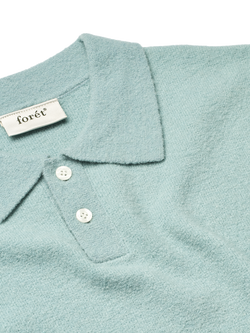 forét Timber Wool Blend Knit Polo Top, Dove - view 2, Dove