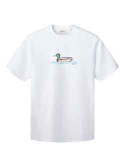 forét Cotton Regular Fit Short Sleeve Mallard Graphic T-Shirt, White - view 2, White