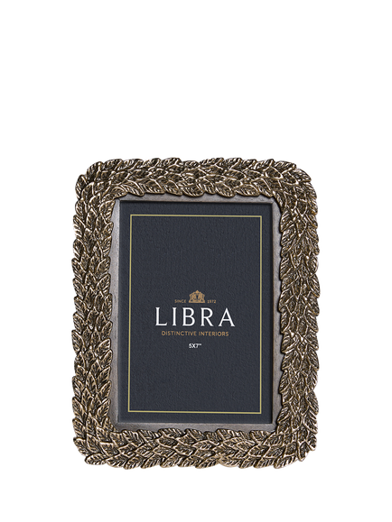 Libra Interiors Seasons Leaf Photo Frame, Gold