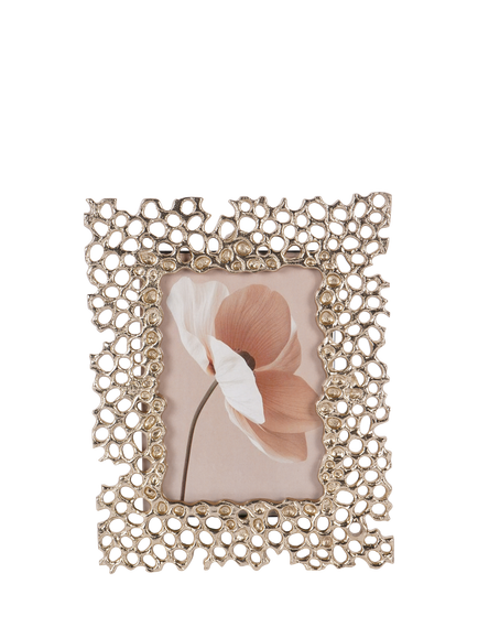Libra Interiors Miel Honeycomb Photo Frame, Gold, Gold