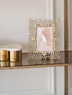 Libra Interiors Miel Honeycomb Photo Frame, Gold - view 2, Gold