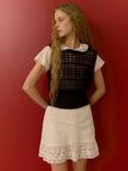 Brora Mohair-Wool Blend Sleeveless Knitted Vest, Black