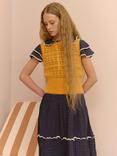 Brora Mohair-Wool Blend Sleeveless Knitted Vest, Mid Yellow