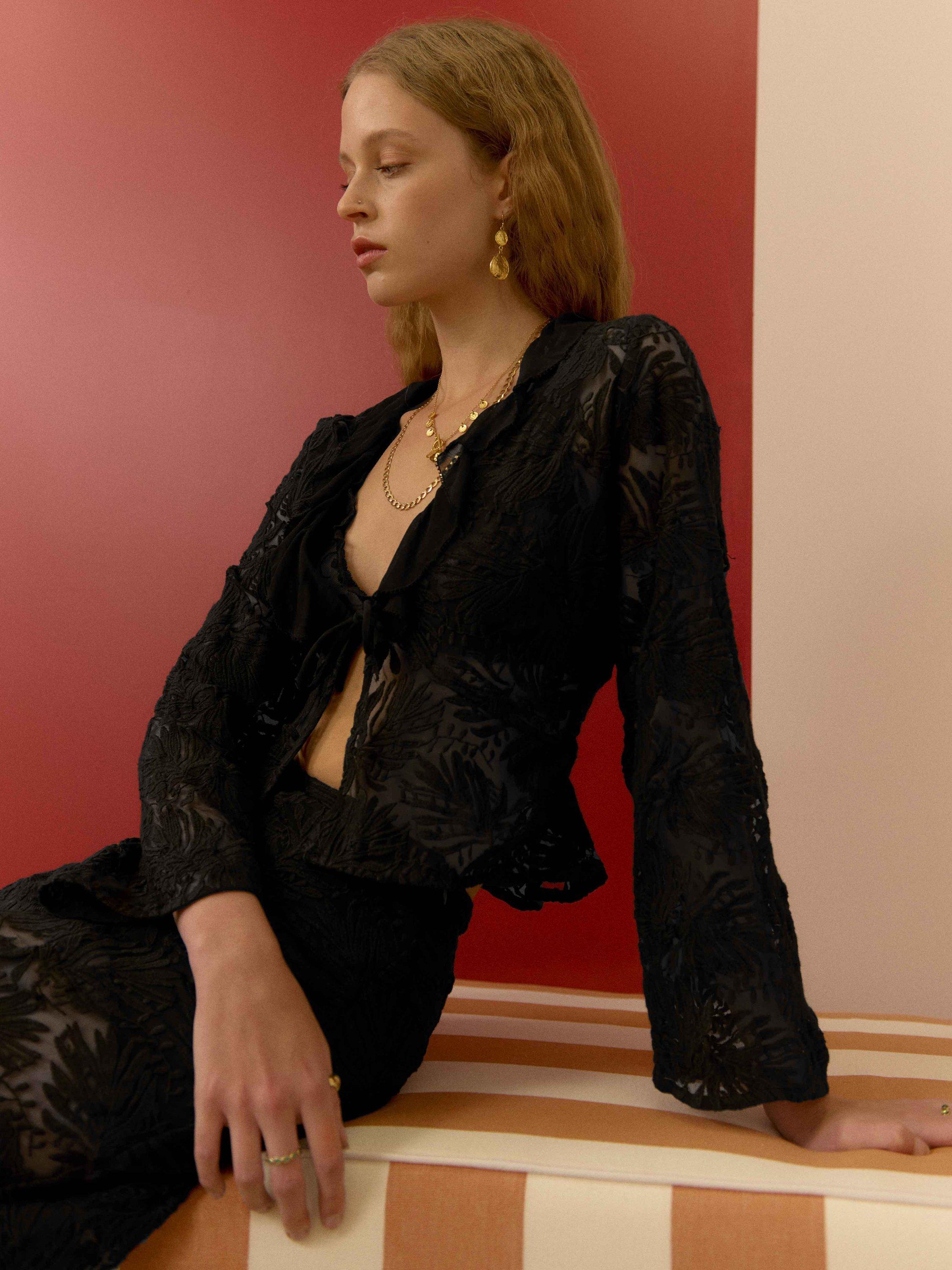 Brora Tulle Cardigan, Black