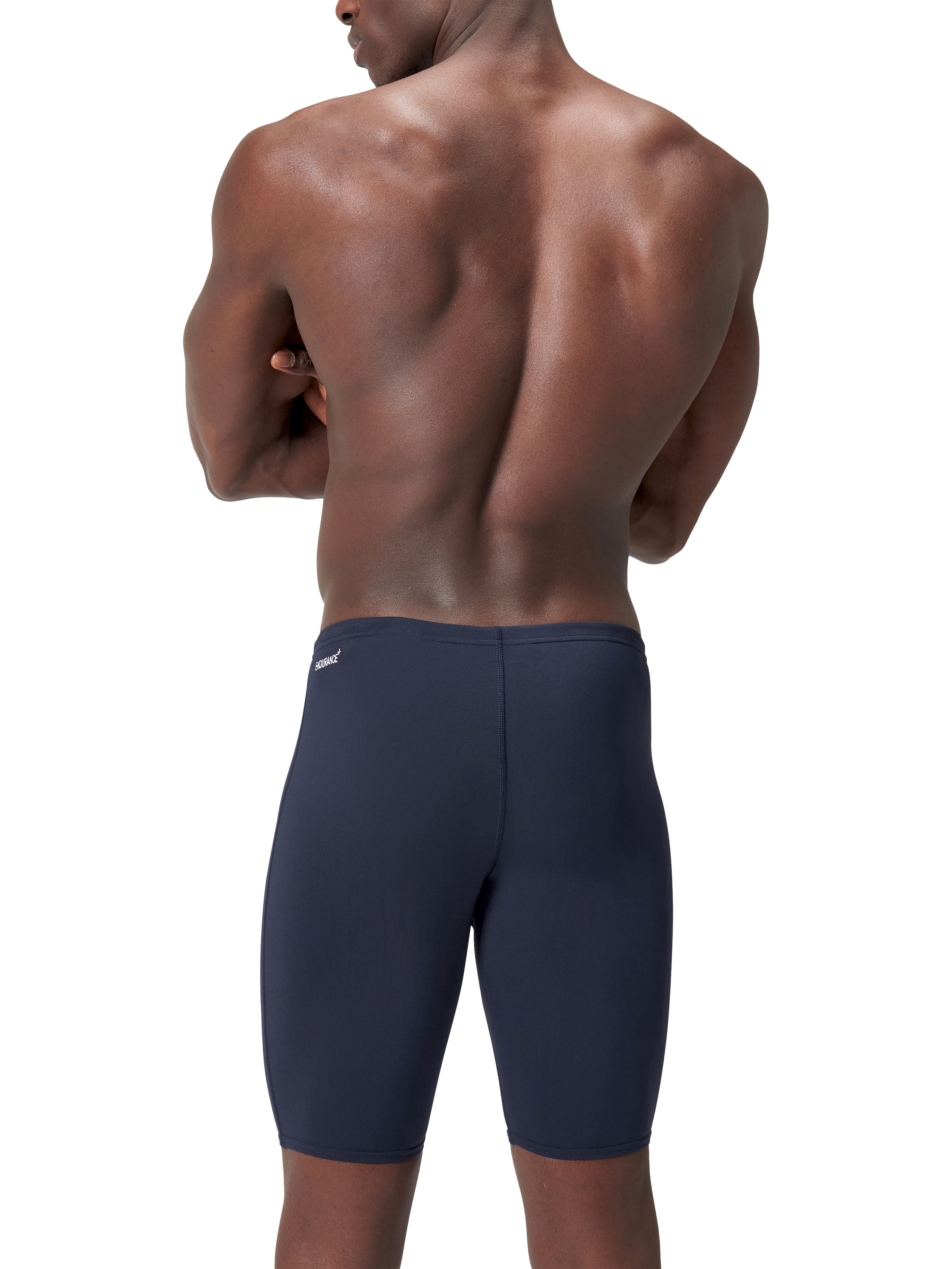 Product image 2 of 8, which shows Speedo Endurance+ V-Cut Jammer Swim Shorts, True Navy, 30