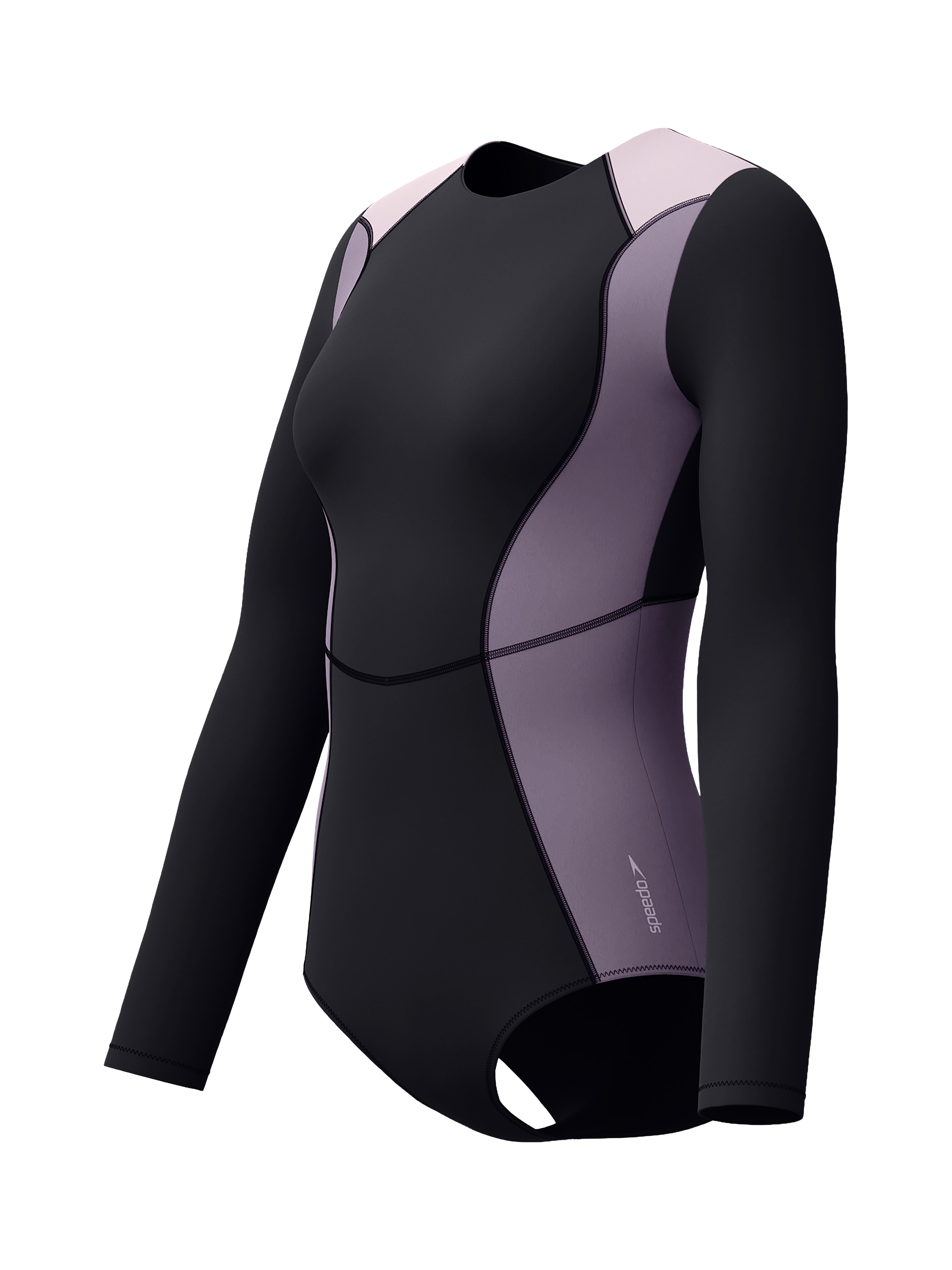 Product image 11 of 11, which shows Speedo Long Sleeve Zip Back Swimsuit, Anthracite, XS
