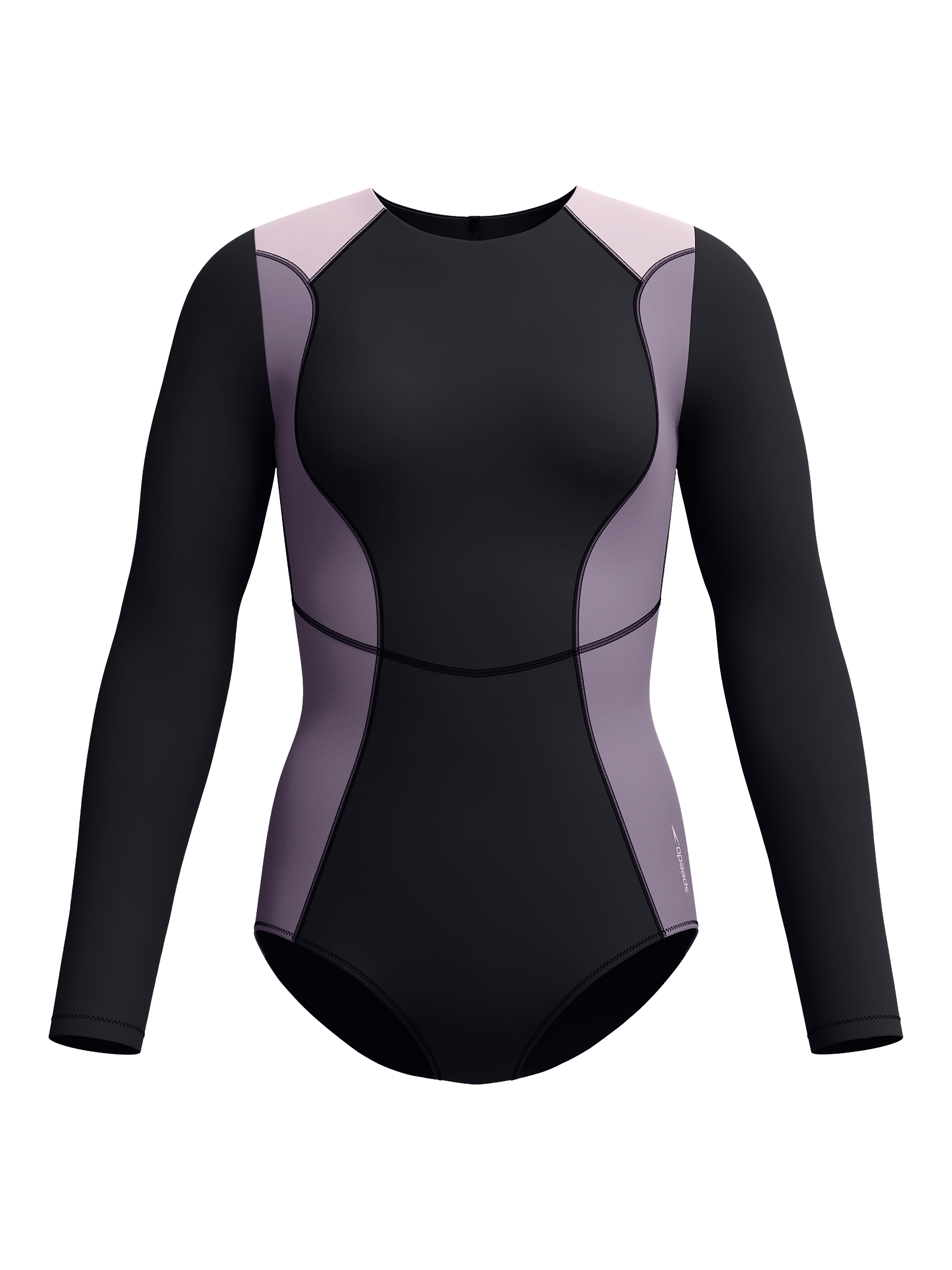 Product image 8 of 11, which shows Speedo Long Sleeve Zip Back Swimsuit, Anthracite, XS