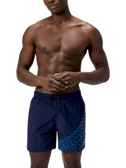 Speedo Medley Logo 16” Watershorts, Navy/Lagoon Blue, Navy/Lagoon Blue