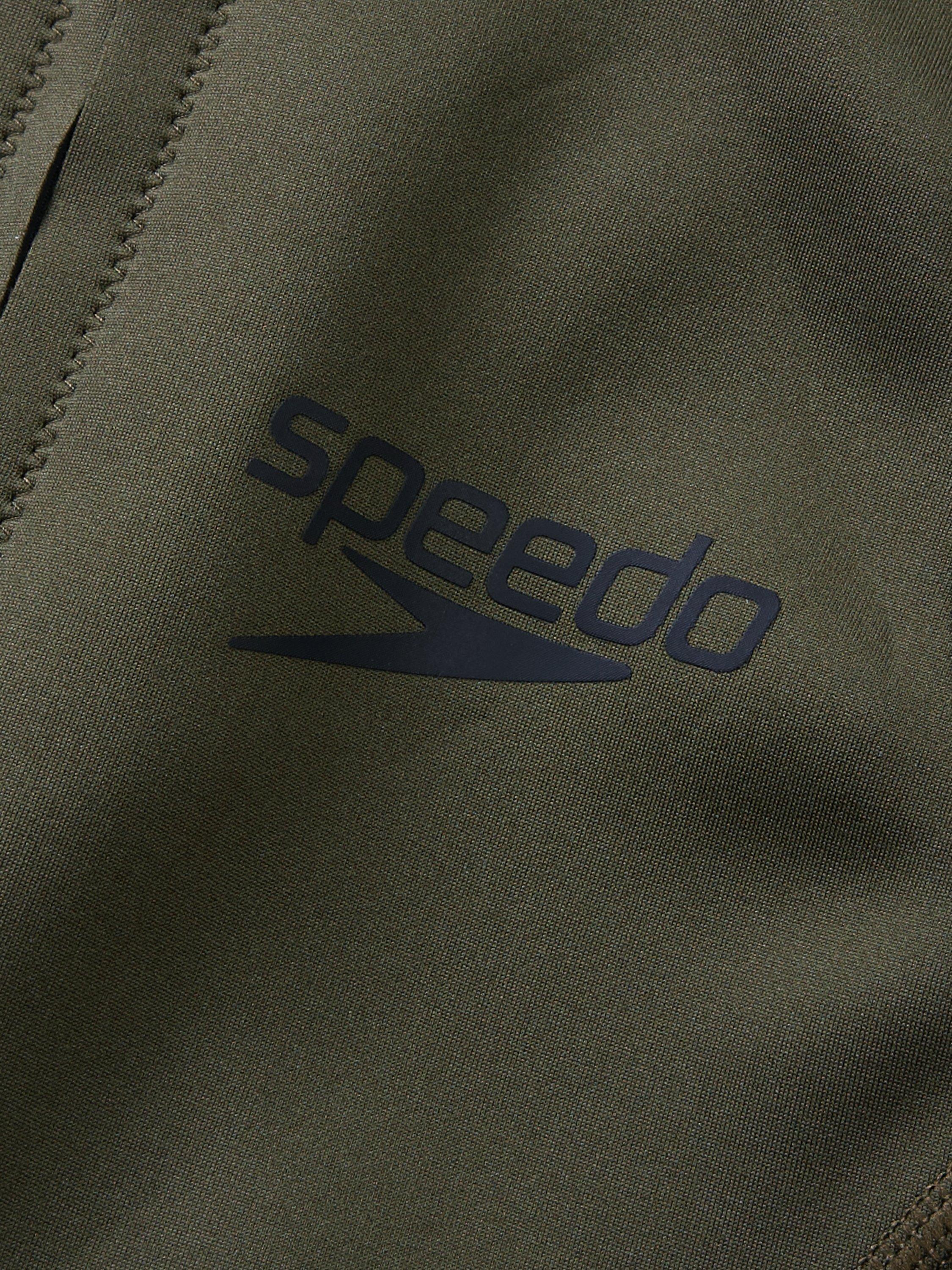 Product image 6 of 6, which shows Speedo Sleeveless Thermal Swimsuit, Black/Olive Night, 32