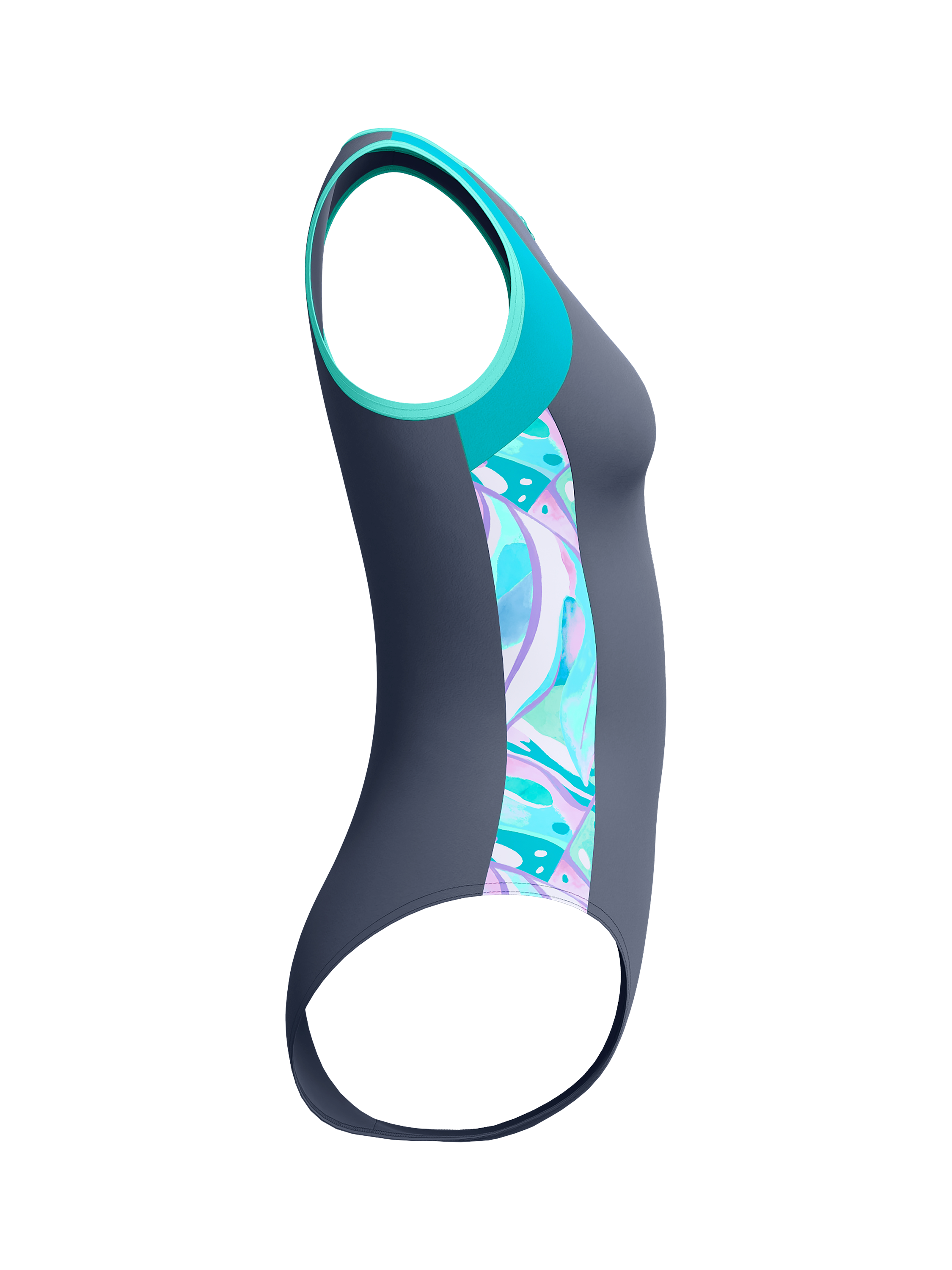 Product image 9 of 11, which shows Speedo Panel Hydrasuit Swimsuit, Grey Lead, 32