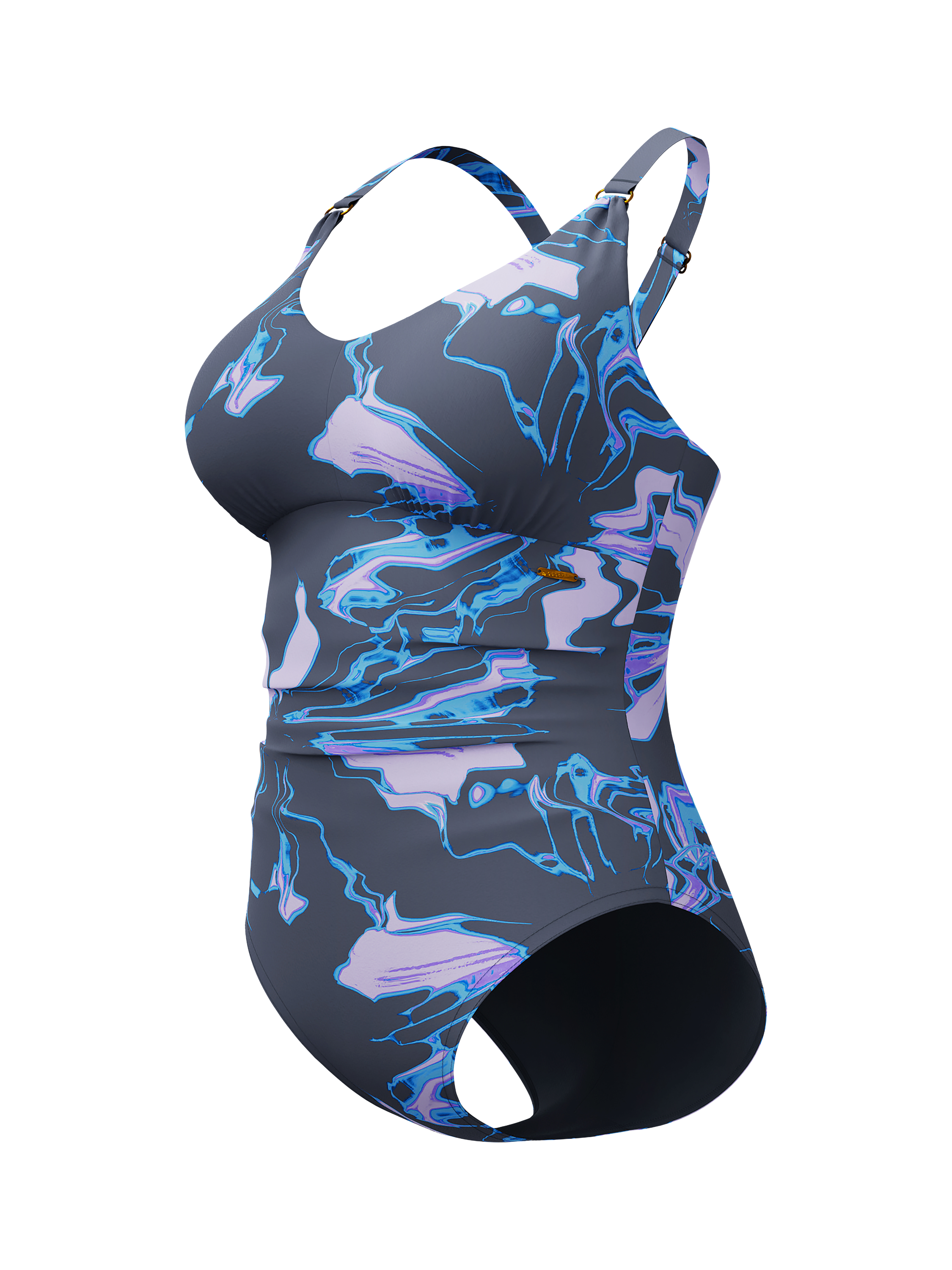 Product image 10 of 11, which shows Speedo Printed V-Neck Shaping Swimsuit, Purple Mist, 32