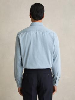 Reiss Draper Washed Chambray Shirt, Blue - view 2, Blue