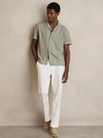 Reiss Max Regular Fit Stripe Textured Revere Collar Shirt
