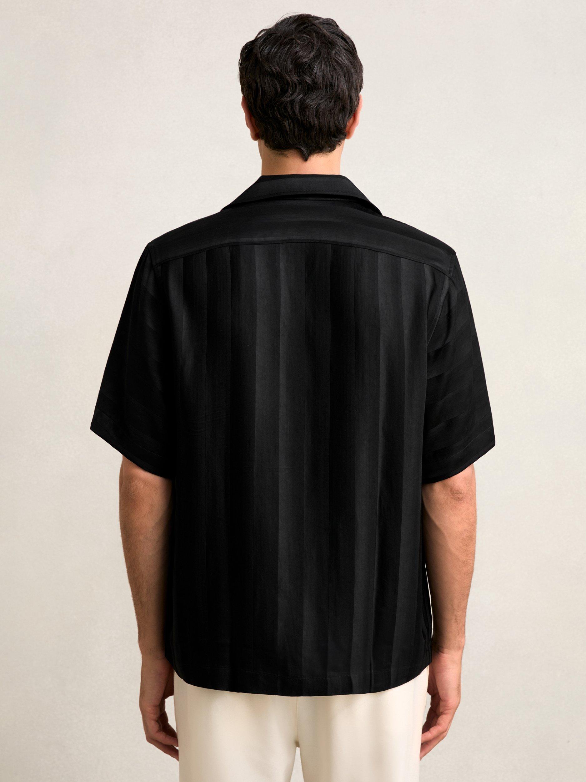 Product image 2 of 5, which shows Reiss Melba Regular Fit Revere Collar Shirt, Black, XS
