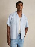 Reiss Thorpe Stripe Regular Fit Shirt, Soft Blue/White