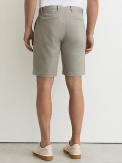 Reiss Pique Cotton Chino Shorts, Sage Green - view 2, Sage Green