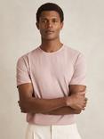 Reiss Bless Cotton Crew Neck T-Shirt, Soft Pink