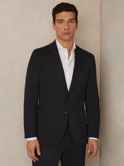 Reiss Gerrard Slim Fit Single Breasted Jersey Suit Blazer, Navy, Navy