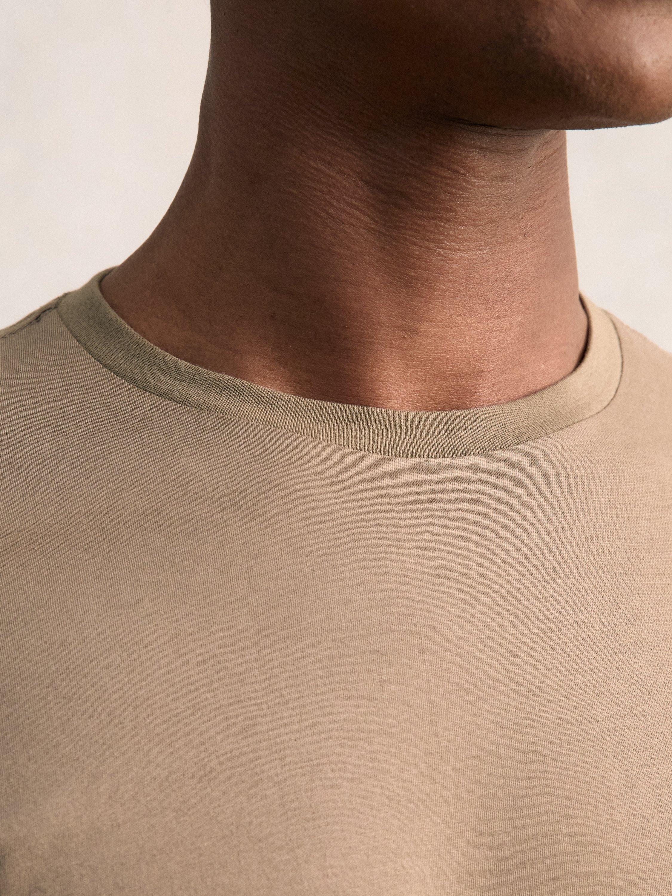 Product image 5 of 5, which shows Reiss Bless Regular Fit Cotton T-Shirt, Light Taupe Brown, XS