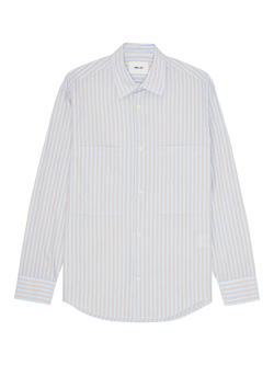 NN.07 Freddy Cotton Regular Fit Stripe Shirt, Blue/Multi