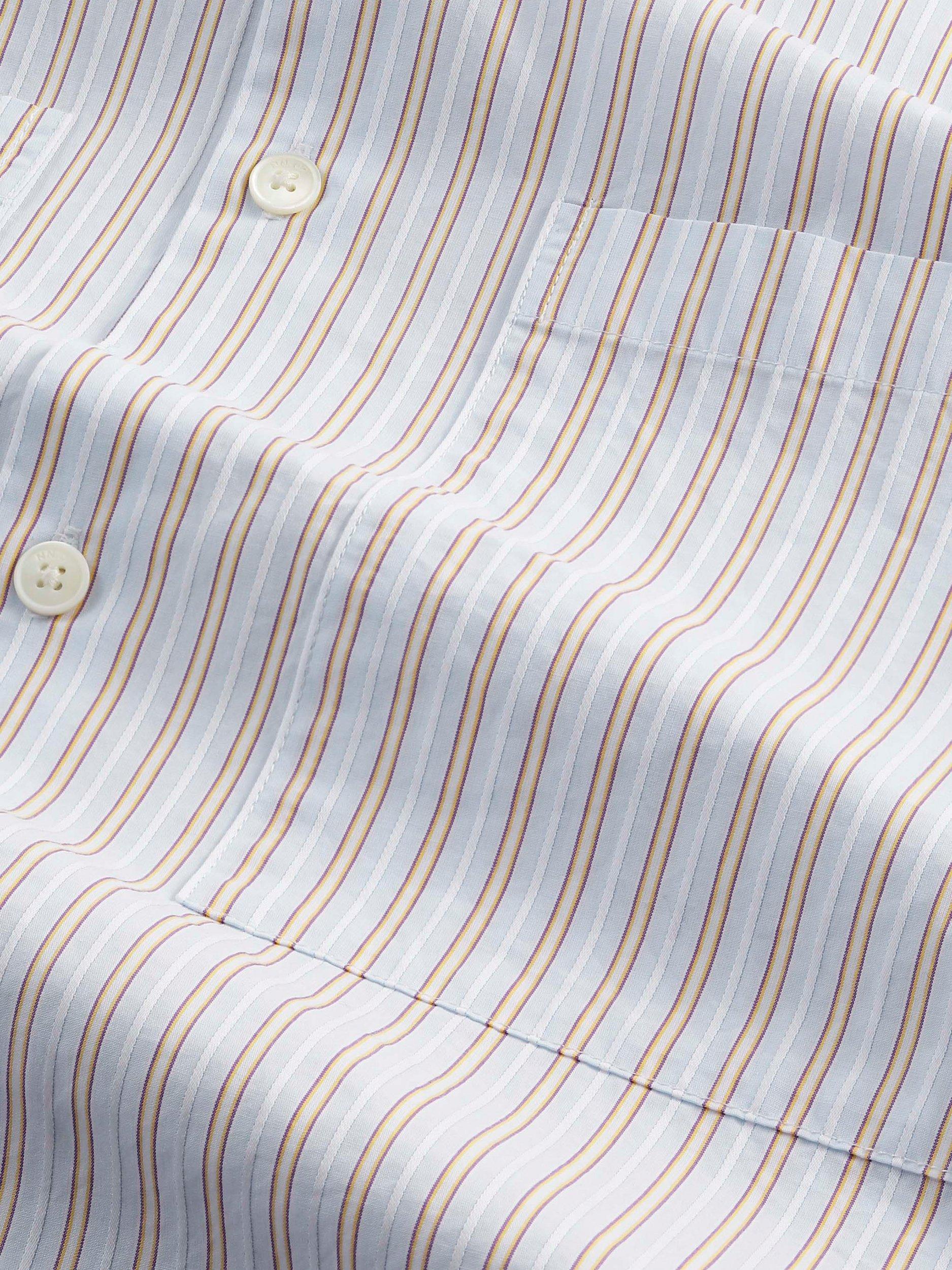 Product image 2 of 2, which shows NN.07 Freddy Cotton Regular Fit Stripe Shirt, Blue/Multi, S