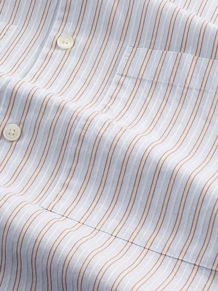 NN.07 Freddy Cotton Regular Fit Stripe Shirt - view 2, Blue/Multi