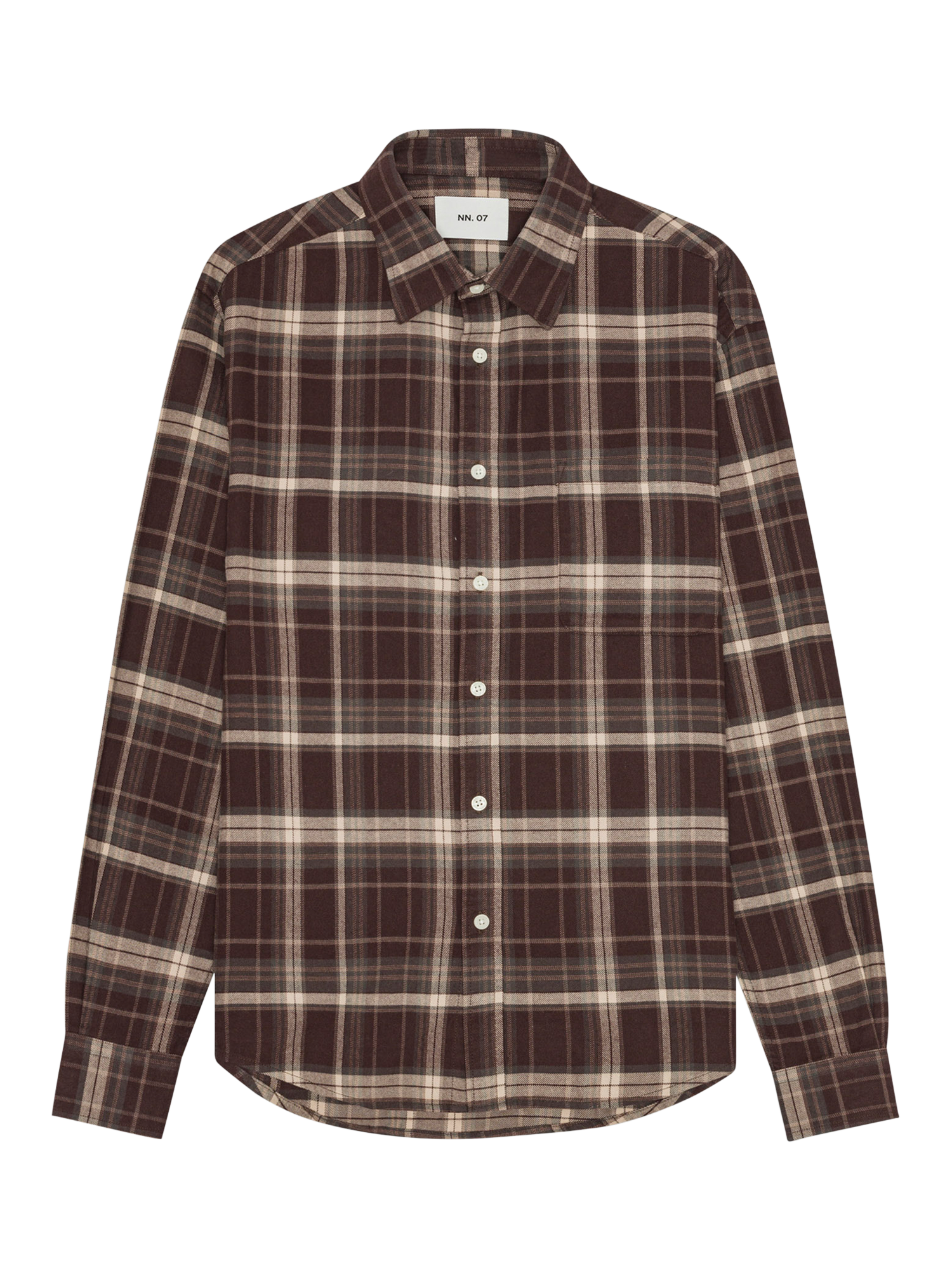 Product image 1 of 2, which shows NN.07 Deon REgular Fit Flannel Shirt, Dusky Port, S