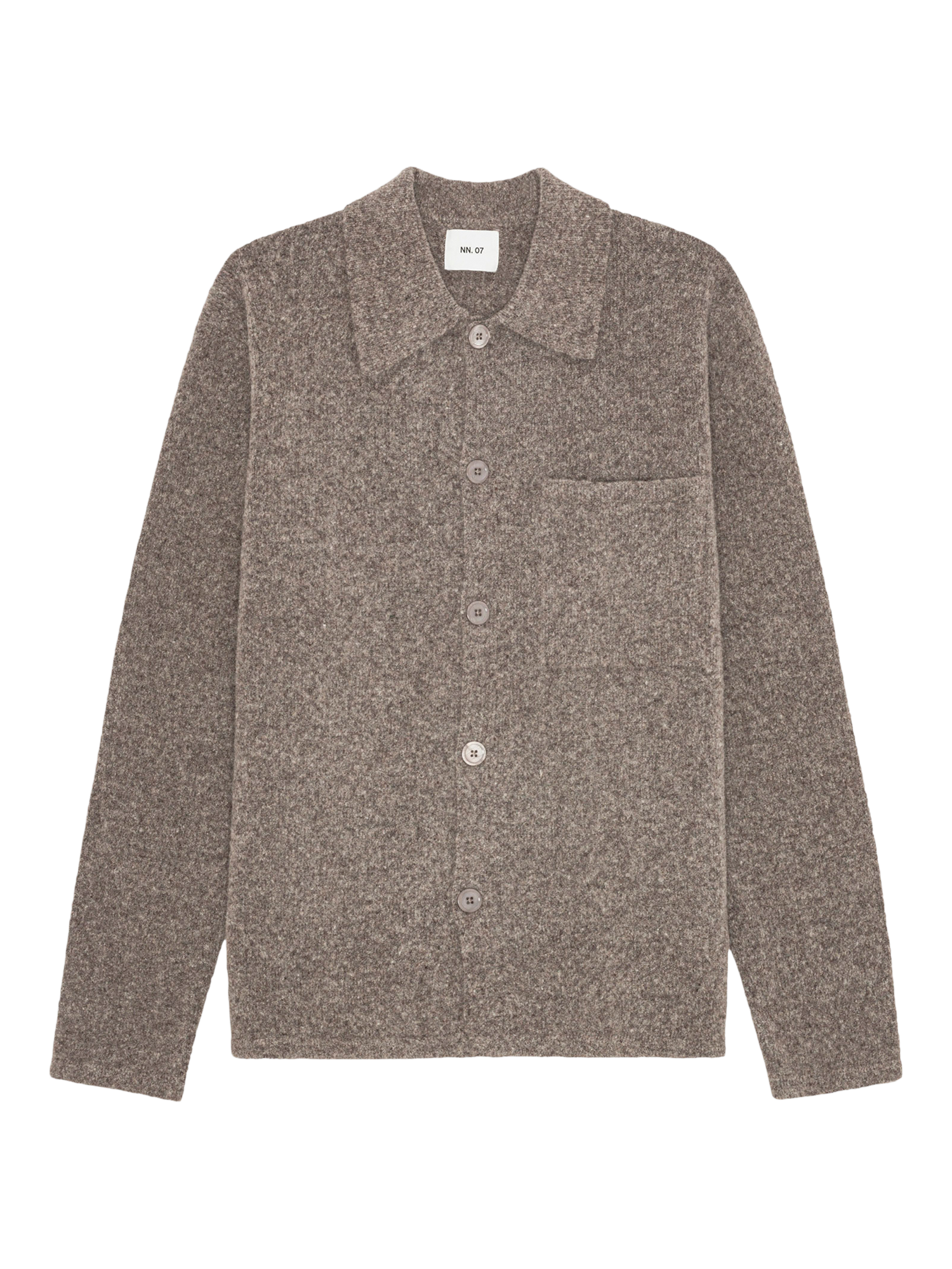 Product image 1 of 2, which shows NN.07 Jonas Wool Blend Polo Cardigan, Mable Husk, S