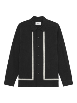 NN.07 Reed Relaxed Fit Cotton Poplin Overshirt, Black, Black