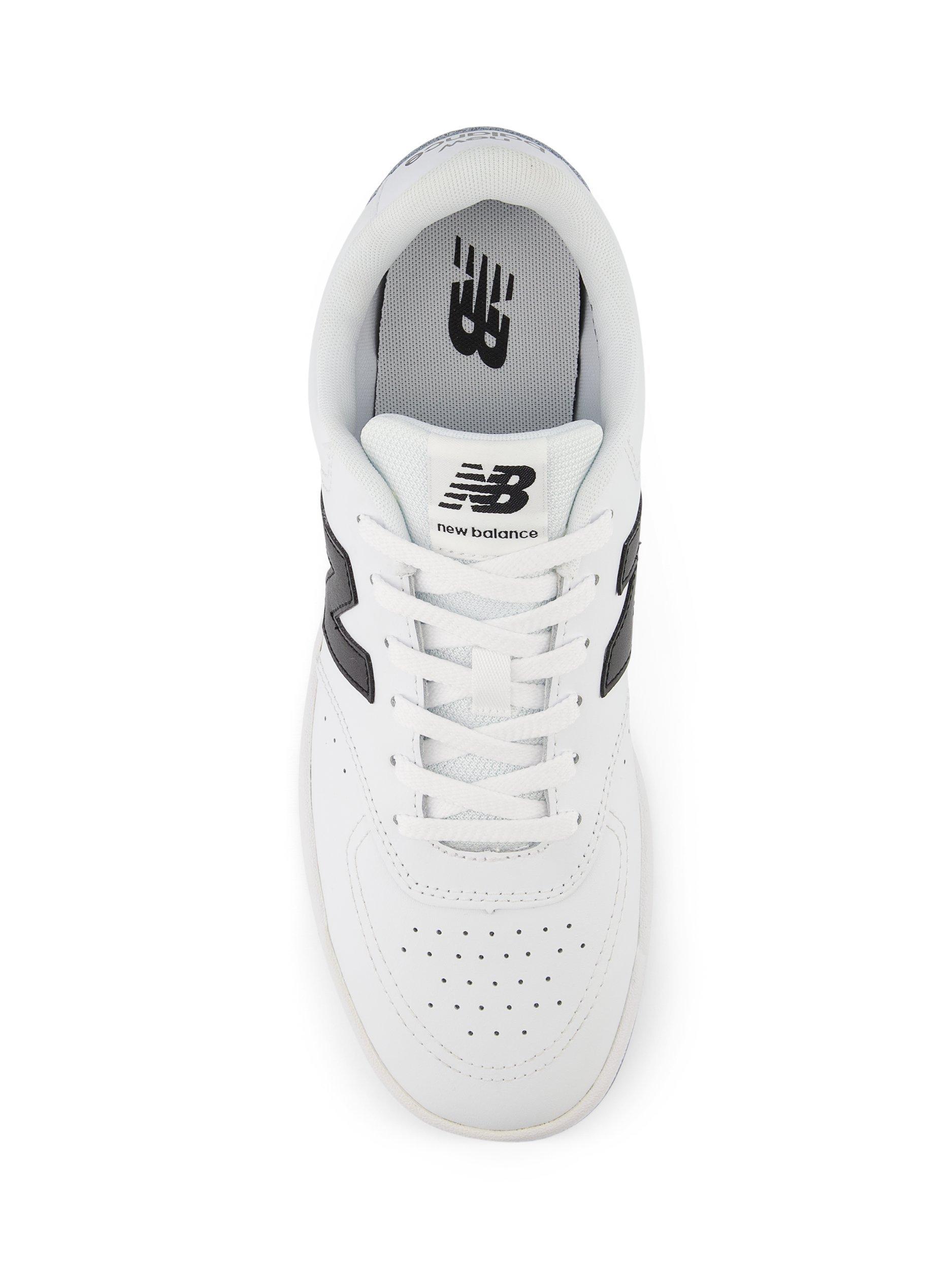 Product image 3 of 5, which shows New Balance BB80 Lace Up Leather Trainers, White, Black, 11.5