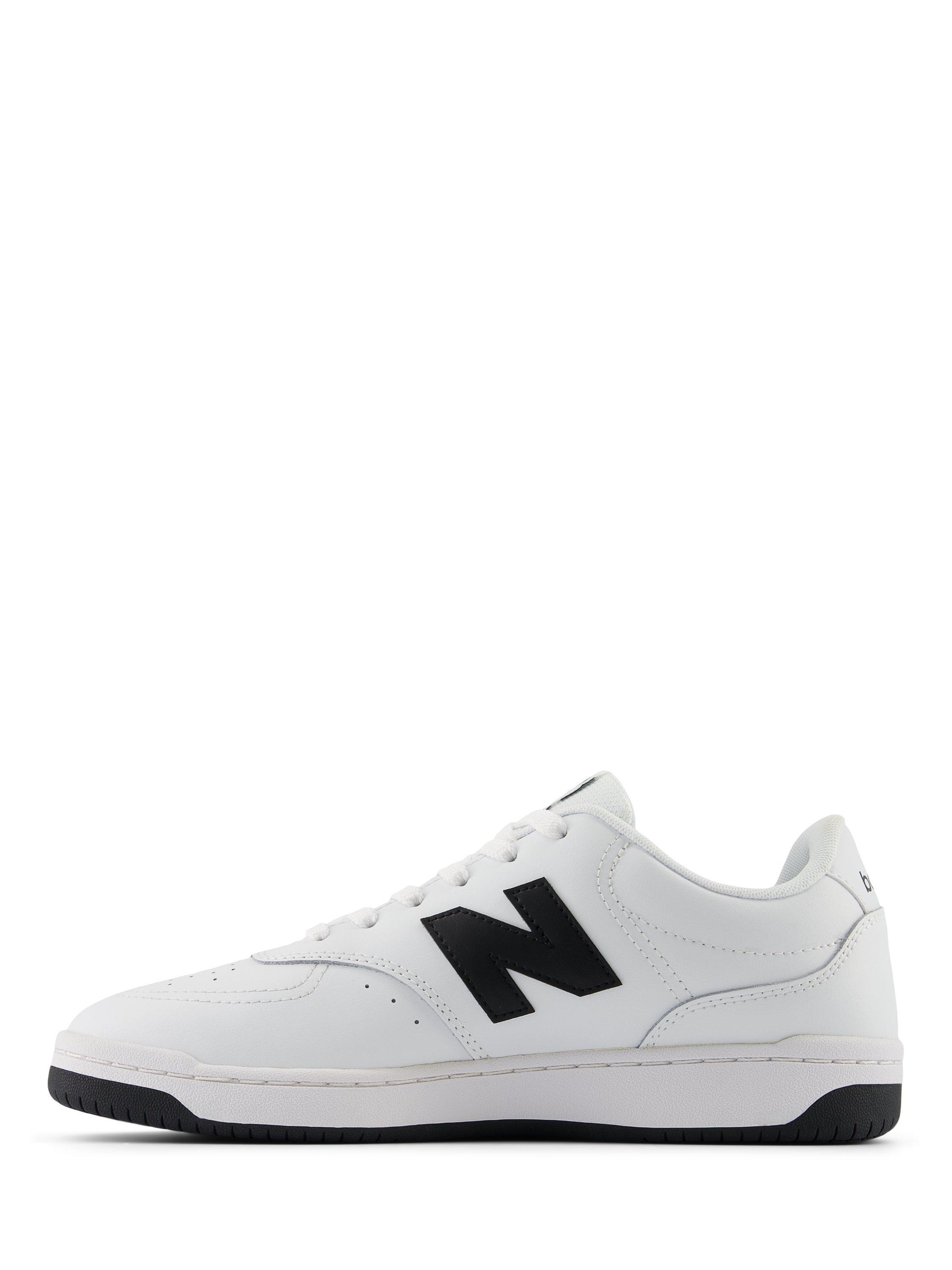 Product image 5 of 5, which shows New Balance BB80 Lace Up Leather Trainers, White, Black, 11.5