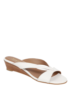 Jones Bootmaker Klevina Leather Open Toe Wedge Mules - view 2, White