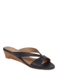 Jones Bootmaker Klevina Leather Open Toe Wedge Mules, Navy