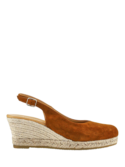 Jones Bootmaker Cedrica Suede Wedge Heel Slingback Sandals, Tan