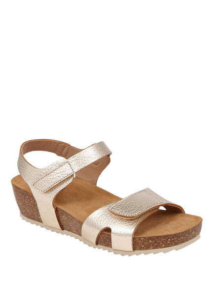 Jones Bootmaker Joanie Leather Open Toe Sandals - view 2, Gold