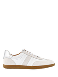 Jones Bootmaker Artea Leather Trainers, White/Silver