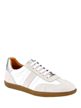 Jones Bootmaker Artea Leather Trainers, White/Silver