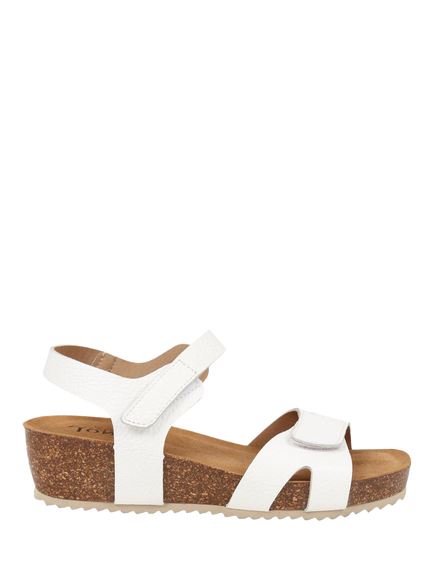 Jones Bootmaker Joanie Leather Open Toe Sandals, White